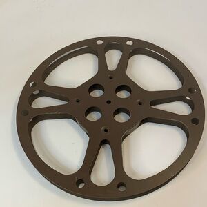 VINTAGE MOVIE REEL METAL GOLDBERG BROS DARK BROWN 12”